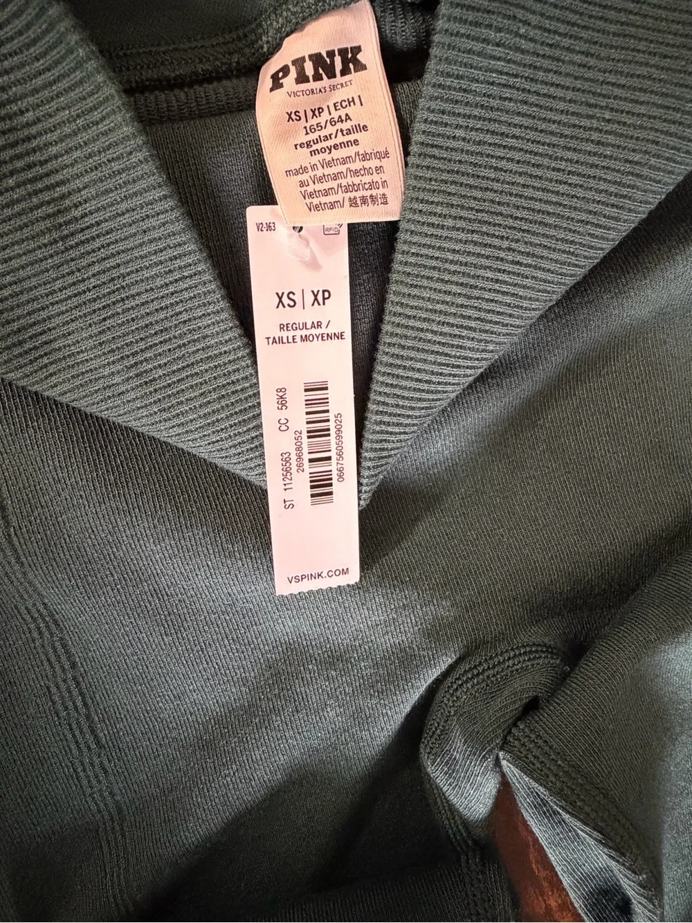 NWT PINK Victoria’s Secret High-Waist Leggings XS – Dark Green